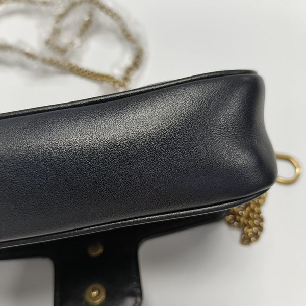GG Marmont Mini Quilted Calfskin Black