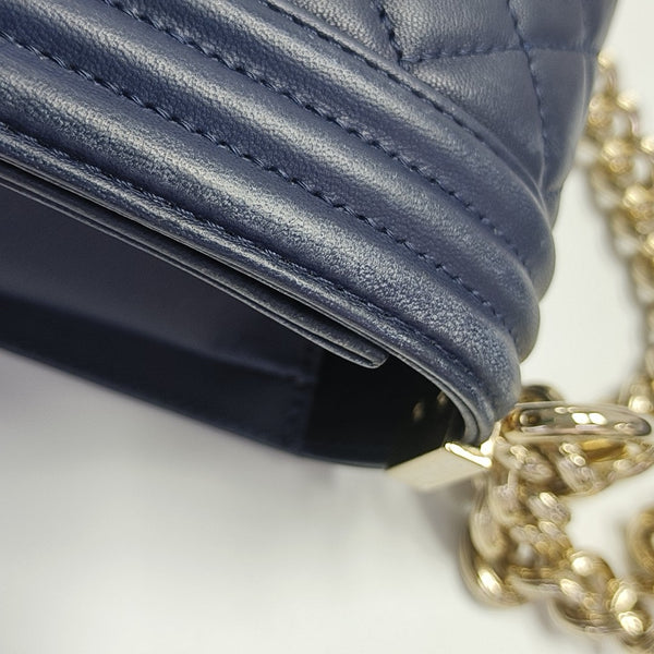 BOY CHANEL Medium Quilted Calfskin Blue