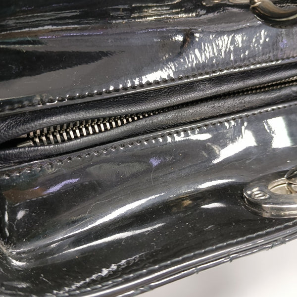 Lady Dior Large Cannage Patent Leather Black