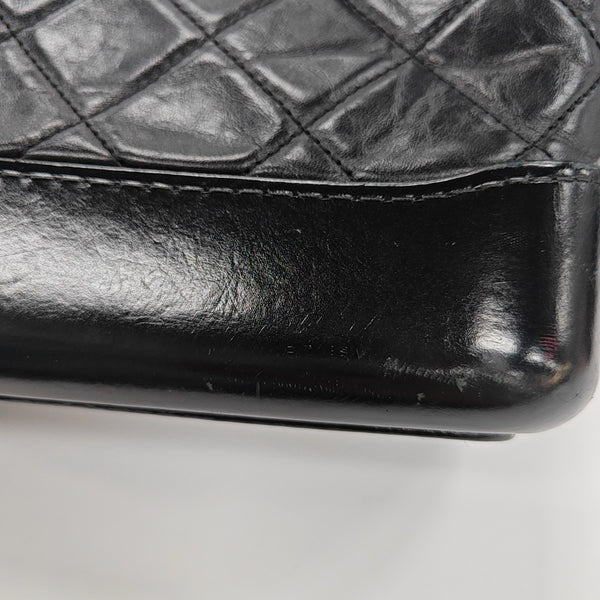 GABRIELLE Small Quilted Calfskin Black