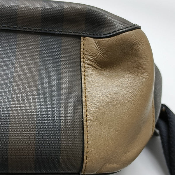 Coated Canvas Shoulder Bag Brown