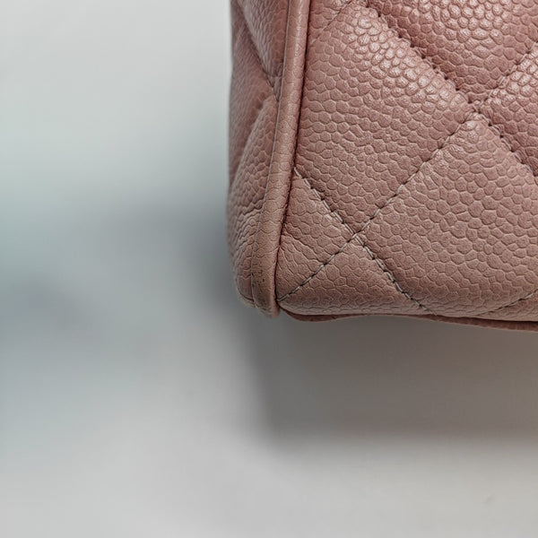 BOWLER Quilted Grained Calfskin Pink