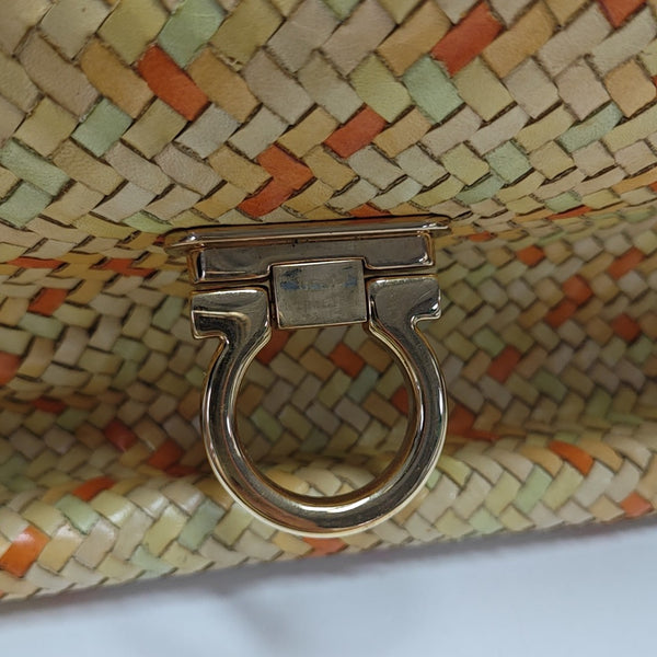 Calfskin Top Handle Bag Multicolor