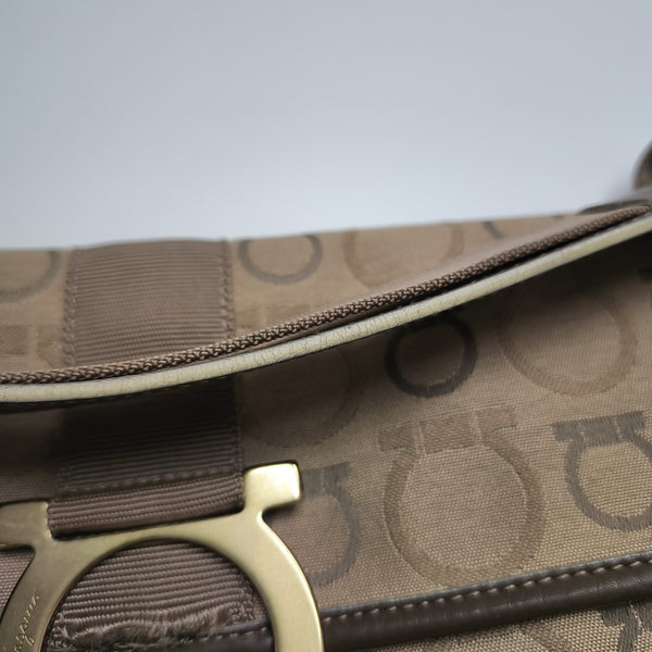 Fabric Top Handle Bag Beige