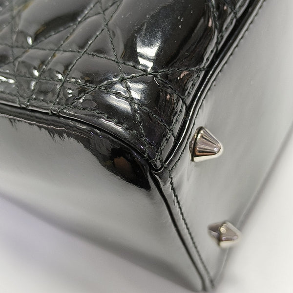Lady Dior Medium Cannage Patent Leather Black