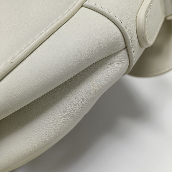 Saddle Small Calfskin White
