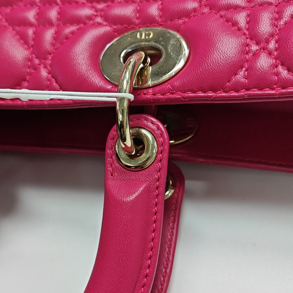 Lady Dior Large Cannage Lambskin Red