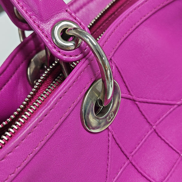 Cannage Calfskin Shoulder Bag Pink