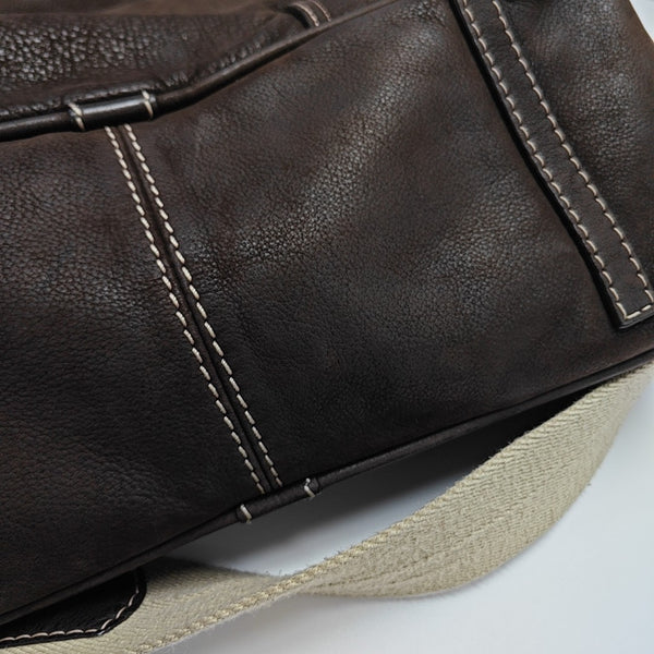 Calfskin Shoulder Bag Brown
