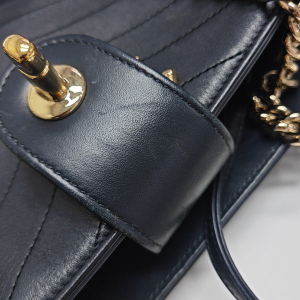 Chevron Calfskin Tote Bag Blue