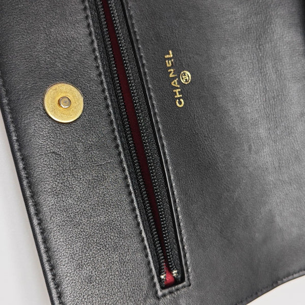 TRENDY CC Quilted Grained Calfskin Black