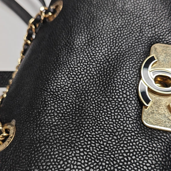 Quilted Grained Calfskin Black