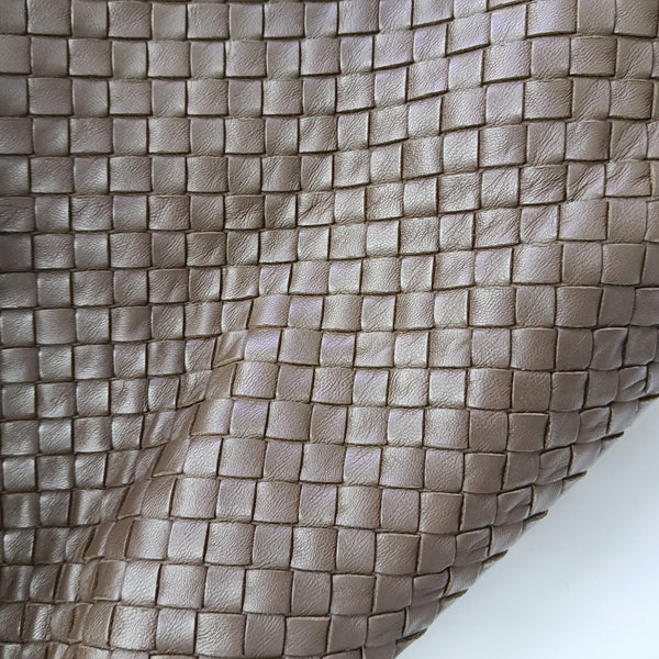 Lambskin Top Handle Bag Brown