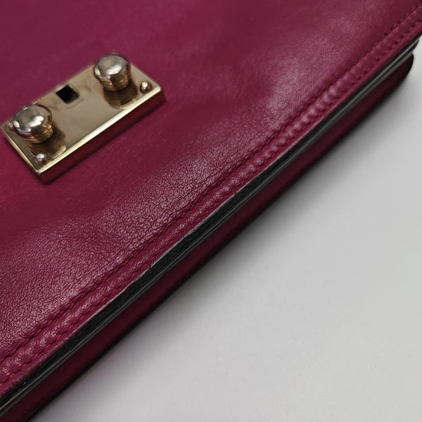 Calfskin Shoulder Bag Purple