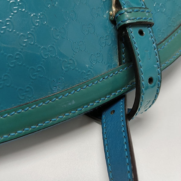 Monogram Patent Leather Shoulder Bag Blue