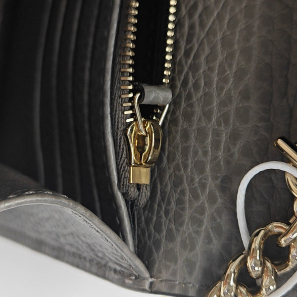 Interlocking G Small Calfskin Gray