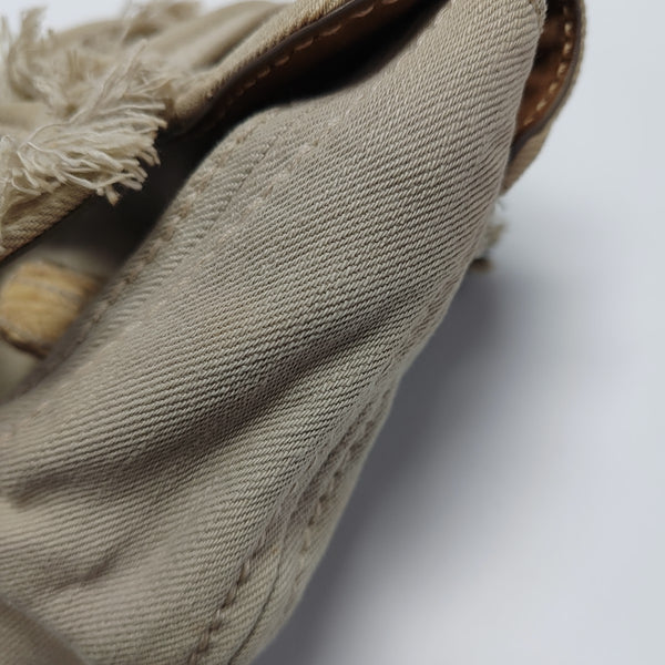 Denim Shoulder Bag Beige