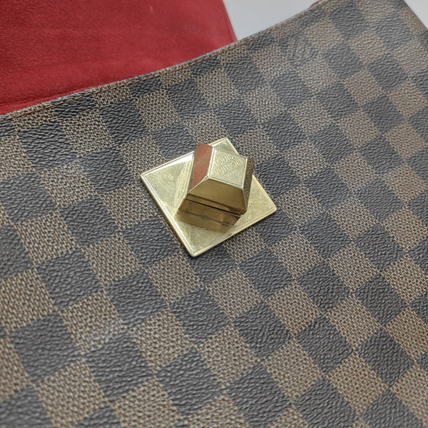 BERGAMO MM Damier Ebene Coated Canvas Brown