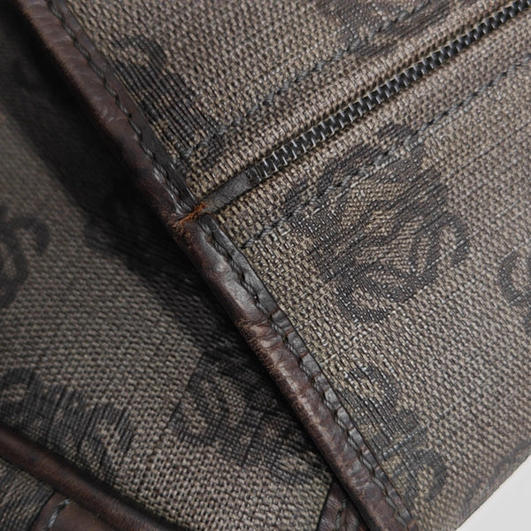 Coated Canvas Shoulder Bag Brown