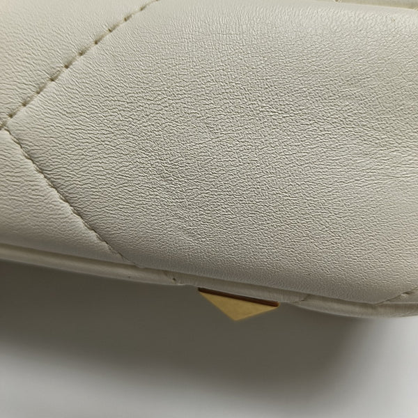 Roman Stud Small Quilted Lambskin White