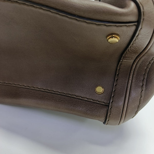 Calfskin Top Handle Bag Brown