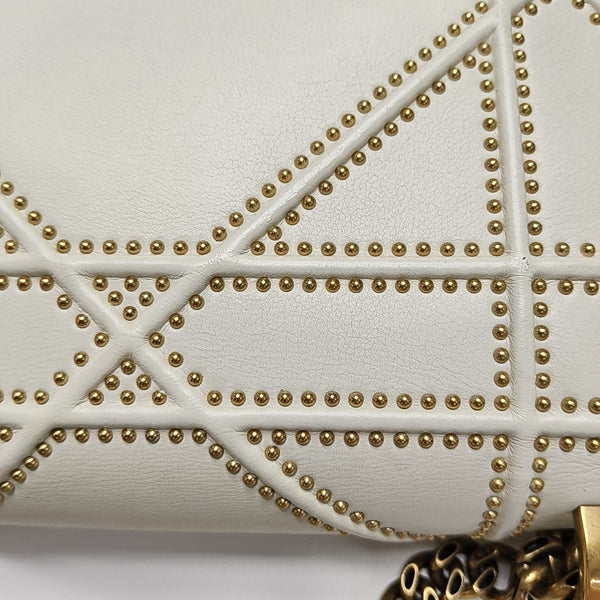 Diorama Small Cannage Calfskin White