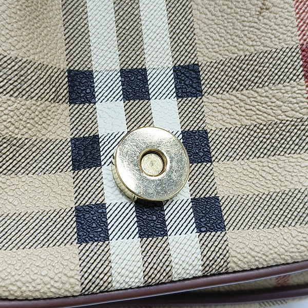 Coated Canvas Shoulder Bag Beige