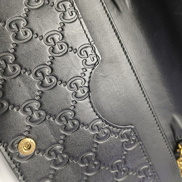 Monogram Calfskin Shoulder Bag Black