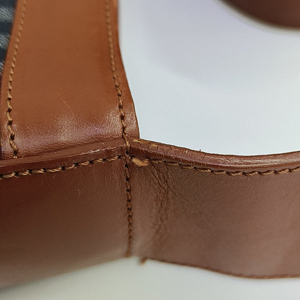 Coated Canvas Shoulder Bag Blue