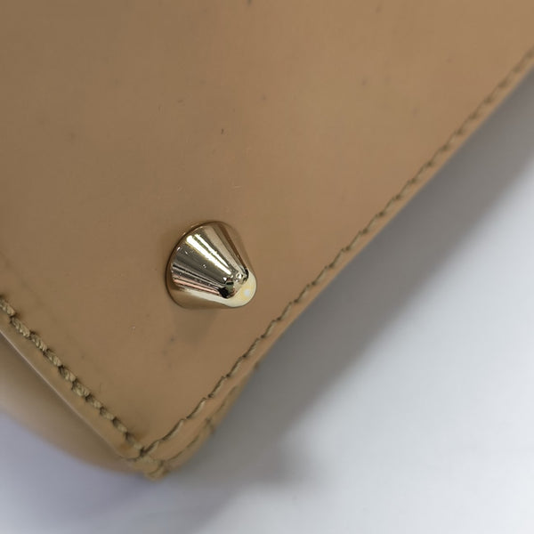 Lady Dior Medium Cannage Patent Leather Beige