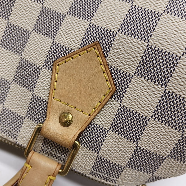 SPEEDY 25 Damier Azur Coated Canvas White