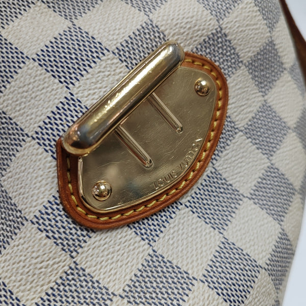 STRESA PM Damier Azur Coated Canvas White