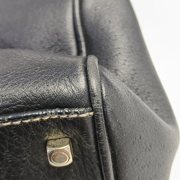 Calfskin Top Handle Bag Black