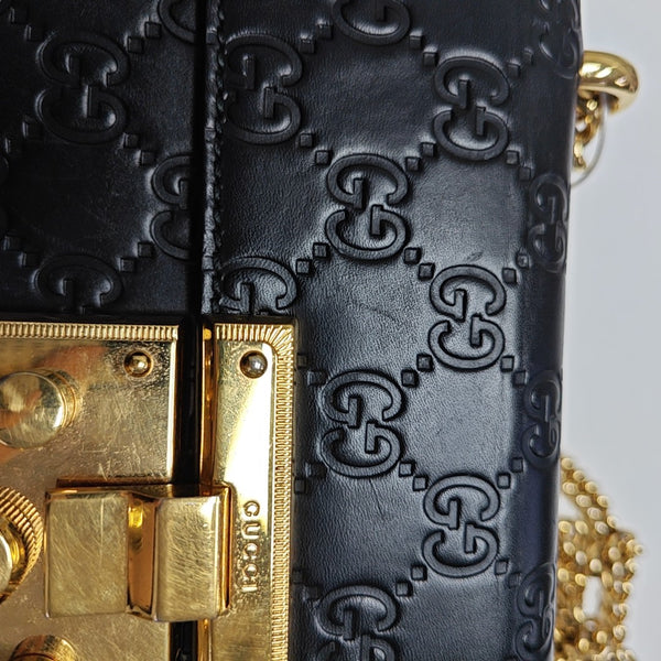 Padlock Small Monogram Calfskin Black