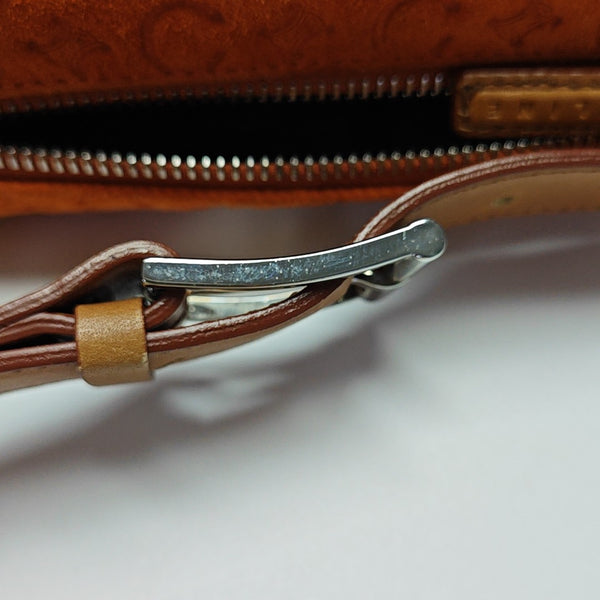 Suede Top Handle Bag Orange