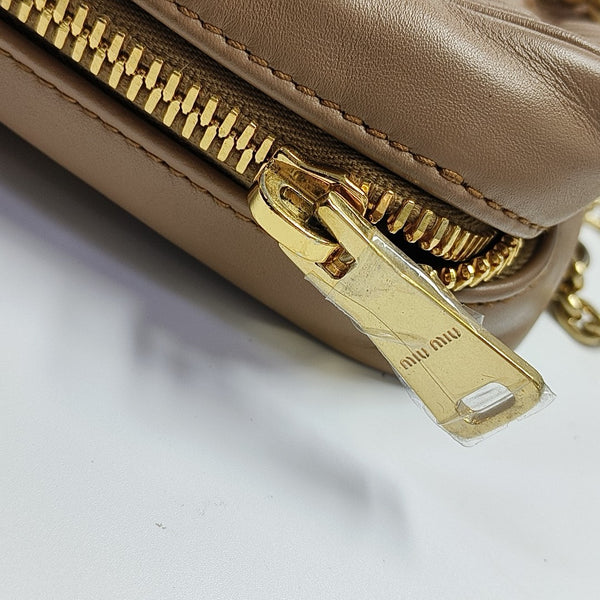 Calfskin Top Handle Bag Brown