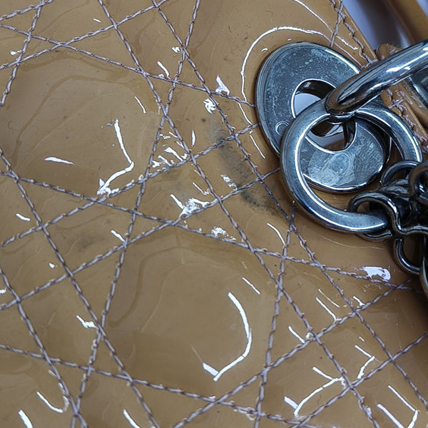Lady Dior Large Cannage Patent Lambskin Yellow
