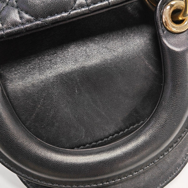 Lady Dior Mini Cannage Piel de cordero Negro