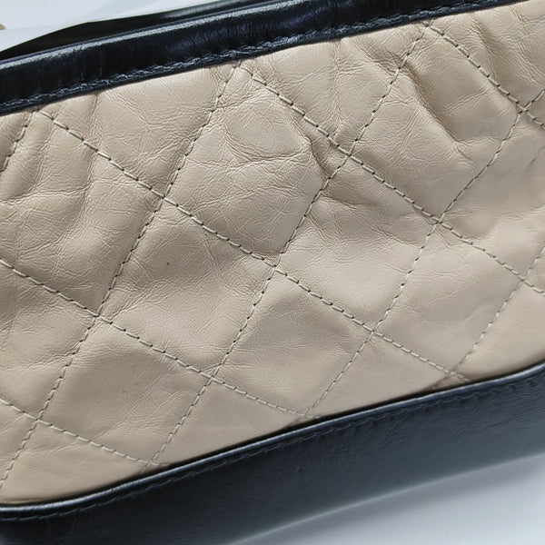 GABRIELLE Small Quilted Calfskin Beige