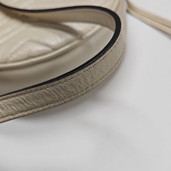 GG Marmont Mini Quilted Calfskin White