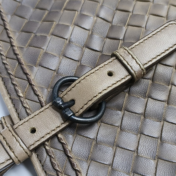Lambskin Top Handle Bag Brown