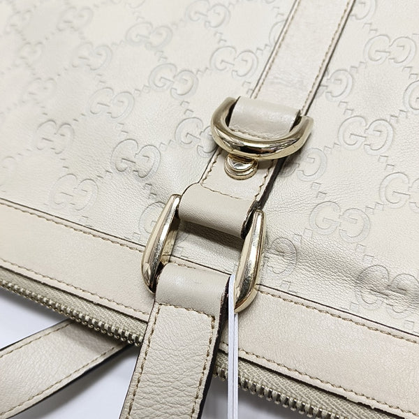 Abbey Monogram Calfskin White