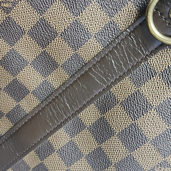 KEEPALL 55 Damier Ebene Coated Canvas Brown