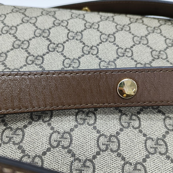 Horsebit 1955 Medium Monogram Coated Canvas Beige