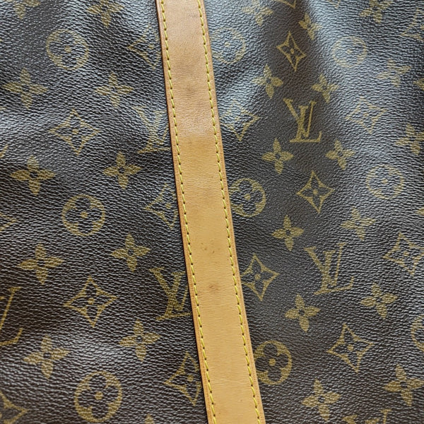 KEEPALL 45 Monogram Coated Canvas Brown
