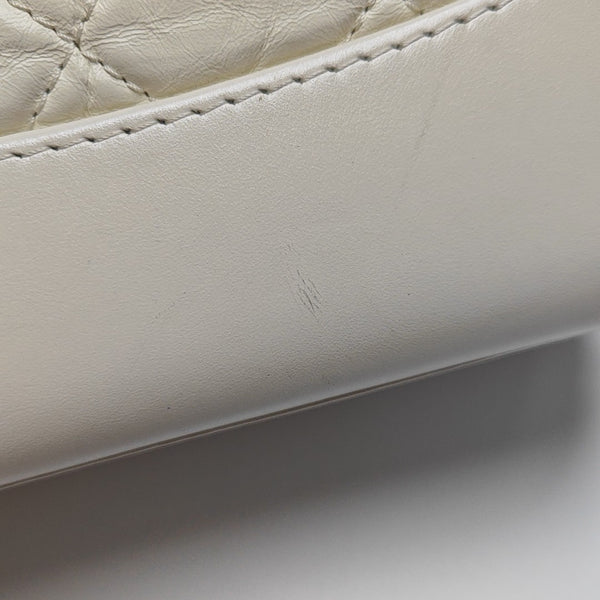 GABRIELLE Small Quilted Calfskin White