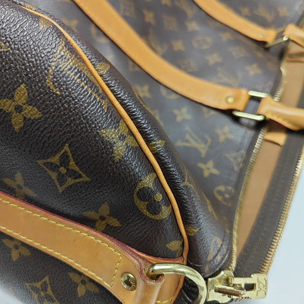 KEEPALL 50 Monogram Coated Canvas Brown