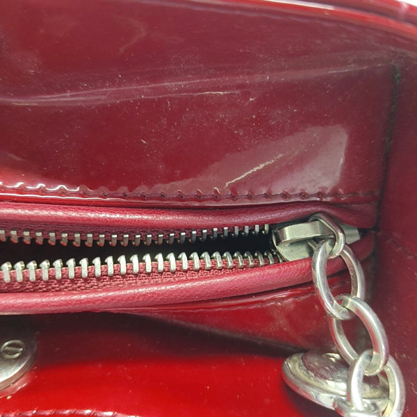 Lady Dior Large Cannage Patent Leather Red