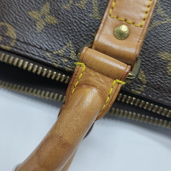 KEEPALL 50 Monogram Coated Canvas Brown