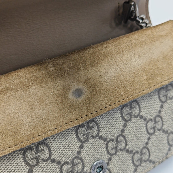 Dionysus Super Mini Monogram Coated Canvas Beige